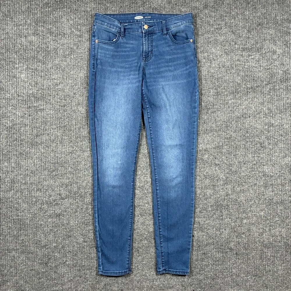 Old Navy Wow Mid Rise Super Skinny Jeans Womens Size 6 Long Medium Wash Denim